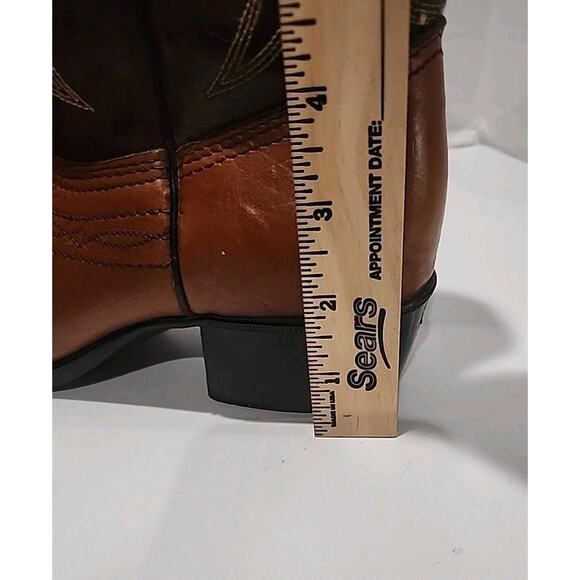 ACME Womens Leather Boots Size 4 1/2 D Brown Western Cowgirl Rodeo 1960s #2526 - Picture 4 of 10